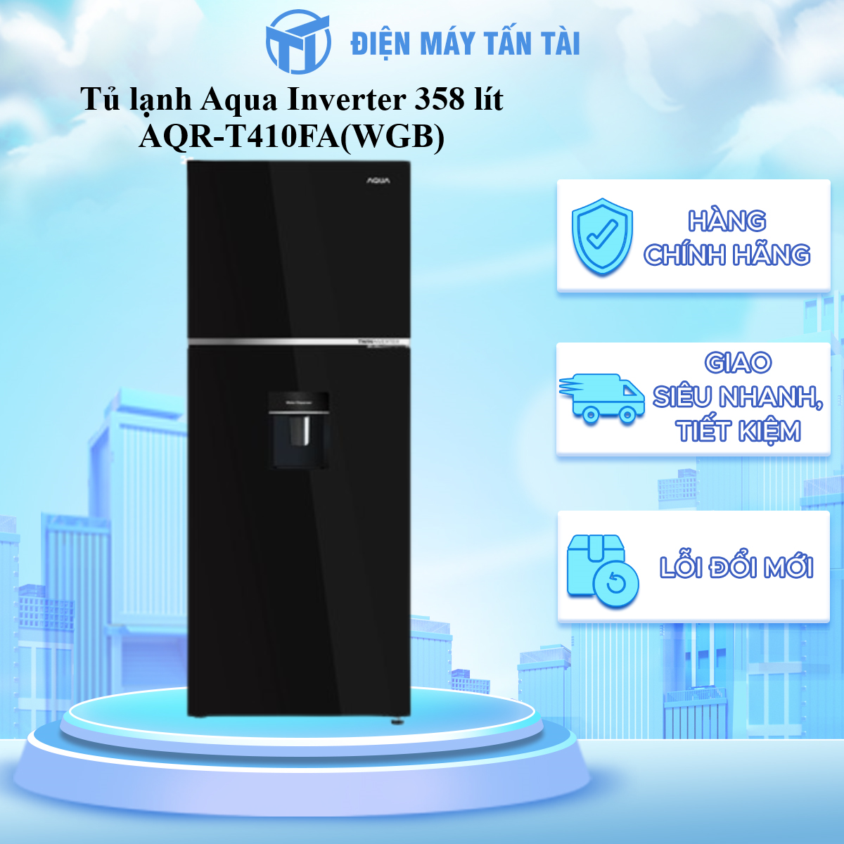 AQR-T410FA(WGB) - Tủ lạnh Aqua Inverter 358 lít AQR-T410FA(WGB) - Hàng Chính Hãng - Chỉ Giao Hồ Chí Minh