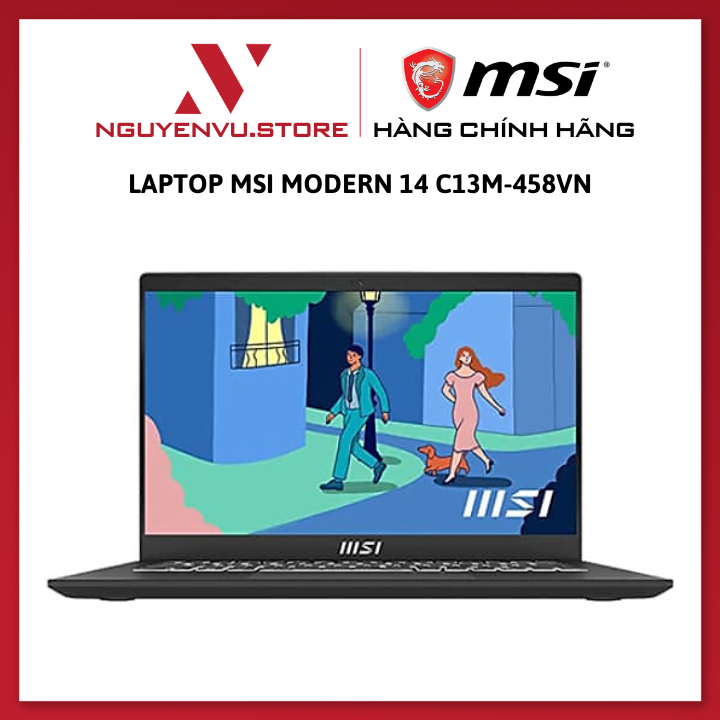 Laptop MSI Modern 14 C13M-458VN (i7-1355U, Iris Xe Graphics, Ram 8GB DDR4, SSD 512GB, 14 Inch IPS FHD) - Hàng Chính Hãng