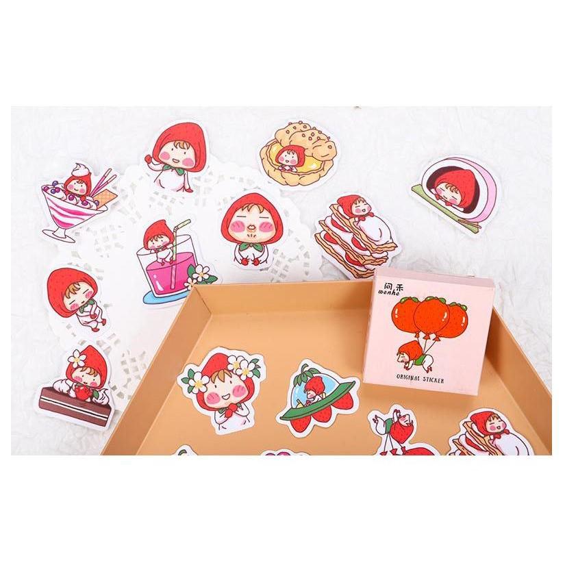 Bộ 45 Sticker Bé Dâu Tây Đáng Yêu E109