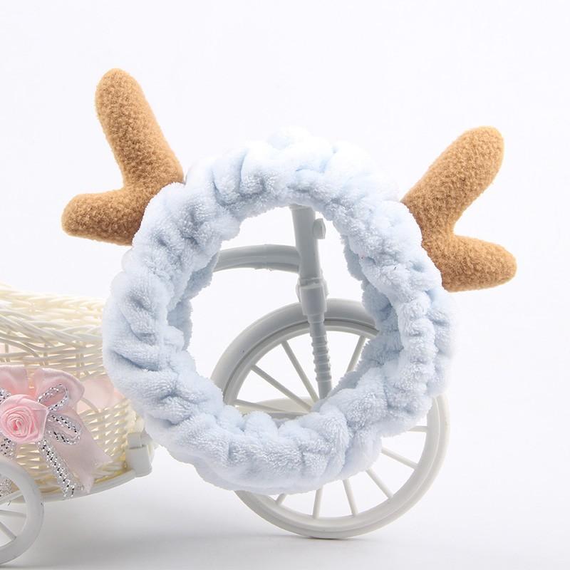 Băng đô turban sừng hươu 3D cài tóc vải bông dày dặn