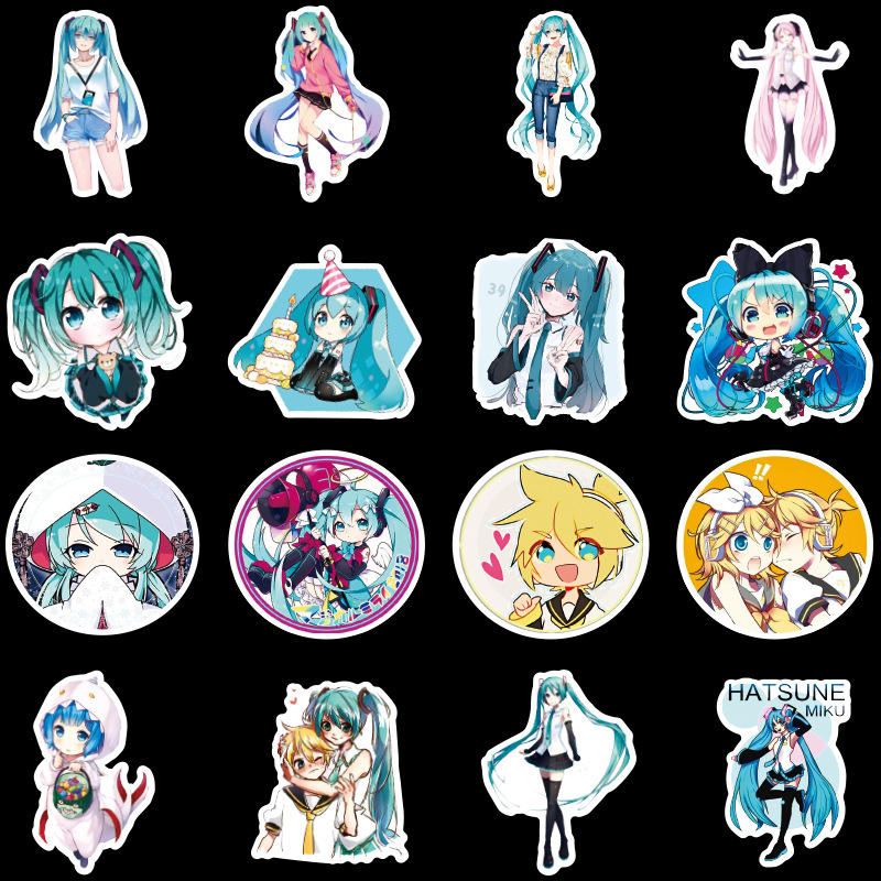 Sticker 50 miếng hình dán Hatsune miku