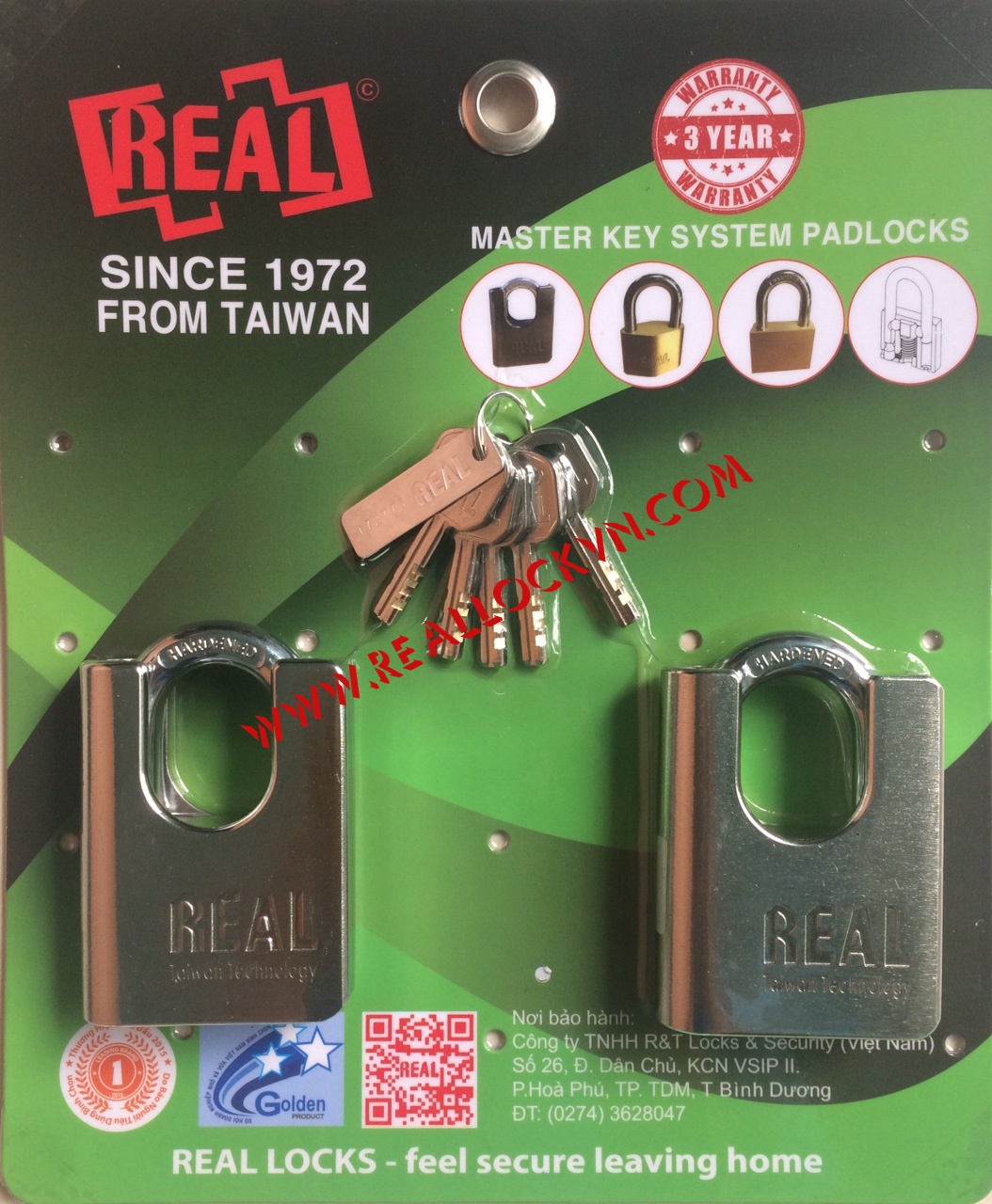 #Khóa_Real Khóa chống cắt 65mm hợp kim kẽm xi niken bộ chìa chủ Master key đa năng bền bỉ an ninh Reallocks thích hợp cho quản lý nhiều ổ khóa cùng lúc một cách tiện lợi