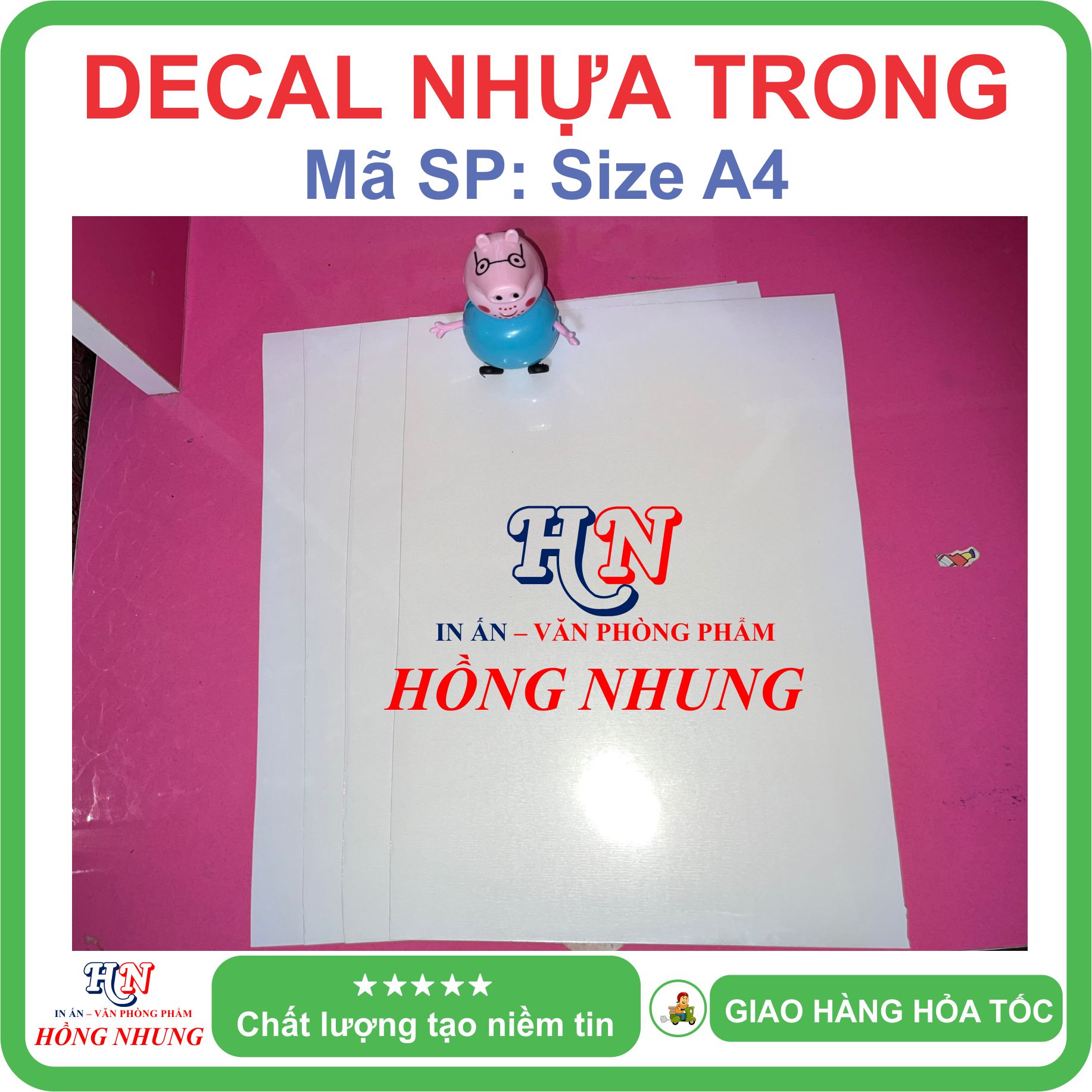 [In Phun ] Xấp 20 Tờ Decal nhựa PVC trắng Sữa A4 - Giúp Bạn In Tem Nhãn, Ghi Chú, Hay Bìa Nhãn Bưu Phẩm