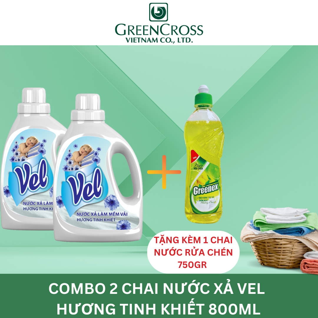 [Dành cho da nhạy cảm/ da em bé] 2 Chai Nước xả mềm vải VEL Tinh Khiết An toàn 800ml
