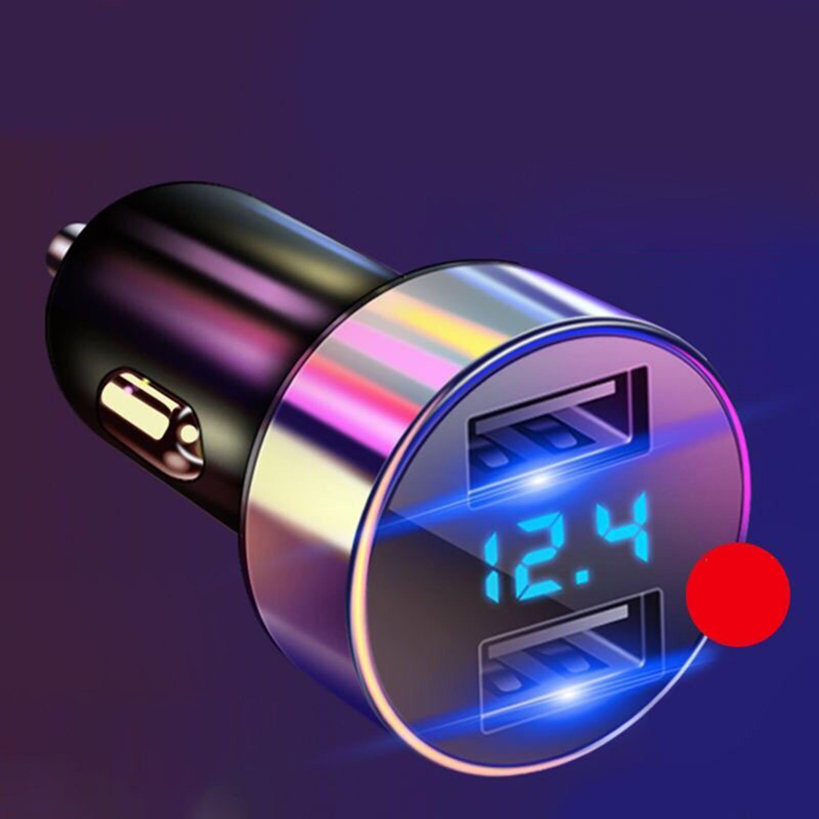 2X Dual USB Car Charger Waterproof  Socket Charger for Smartphone LED