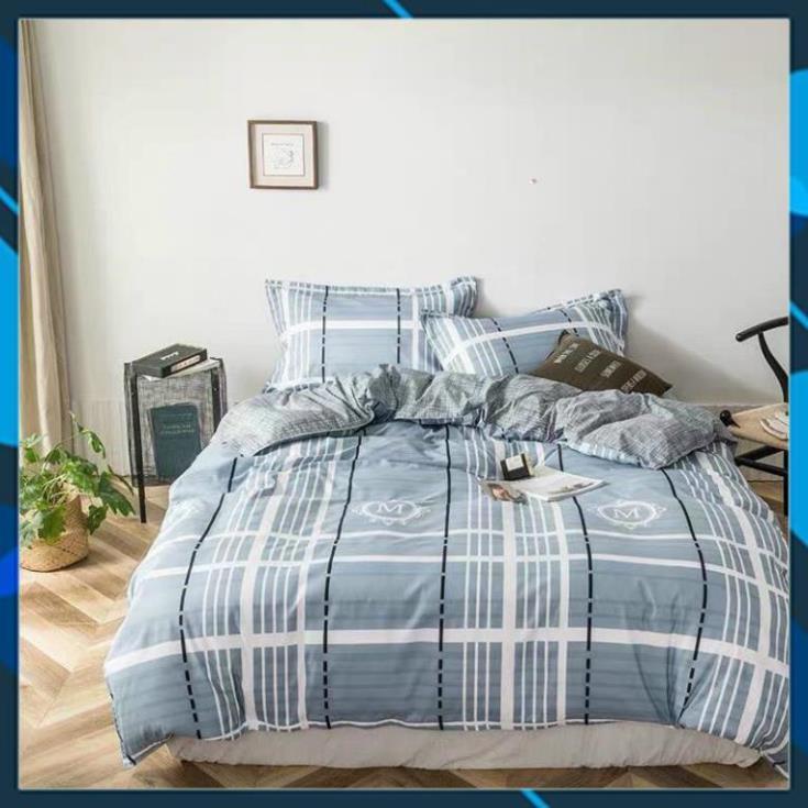 Bộ chăn ga Cotton poly vintage chăn ga Hàn Quốc đủ size miễn phí bo chun