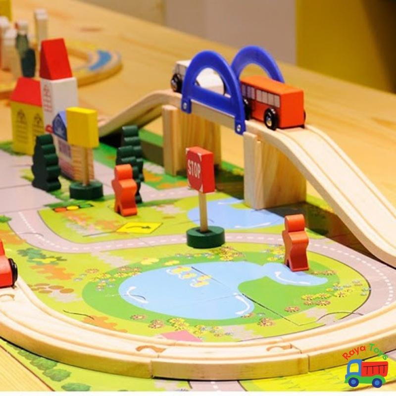 Đồ chơi lego lắp ráp xếp hình thông minh hình bánh răng kèm đường ray xe lửa cho bé trai 4-10 tuổi, quà tặng sinh nhật