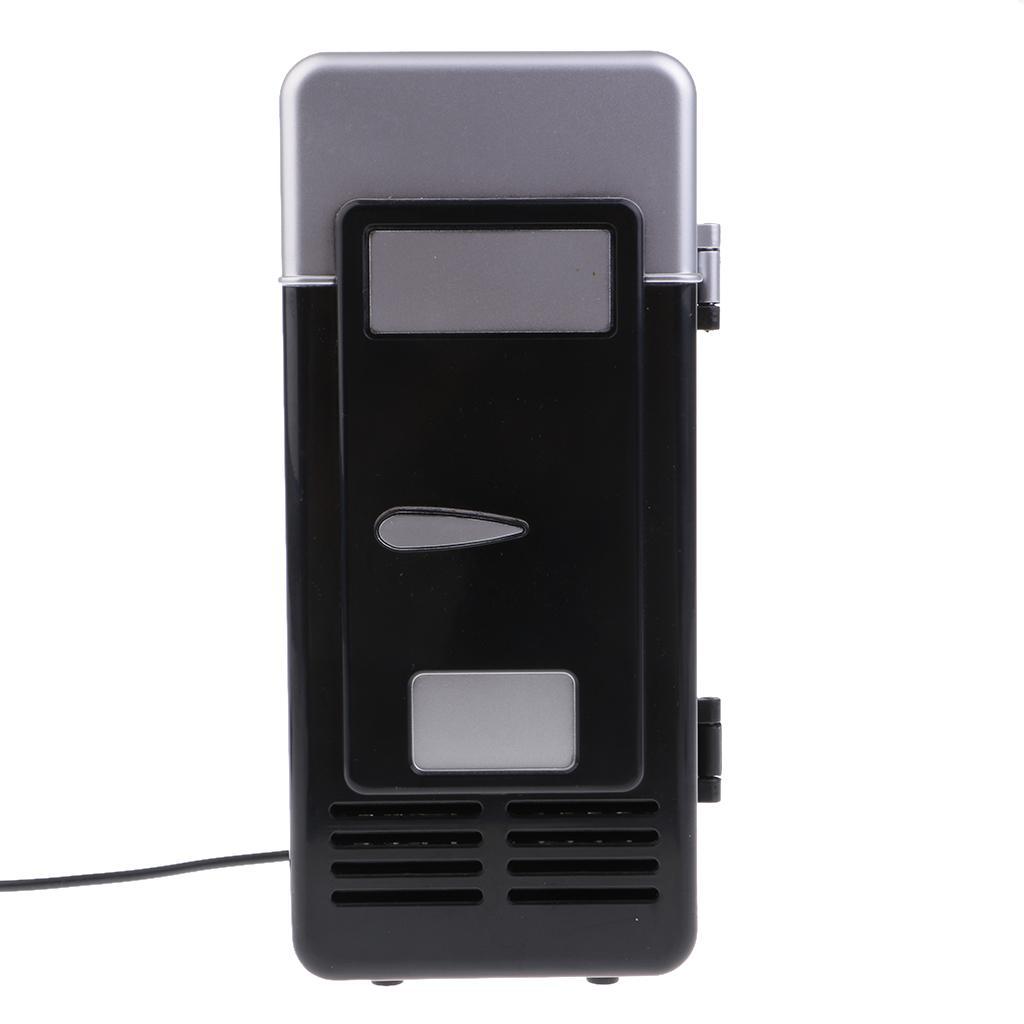 Durable Mini USB Fridge Heat And Cool  Freezer  LED Light Blk