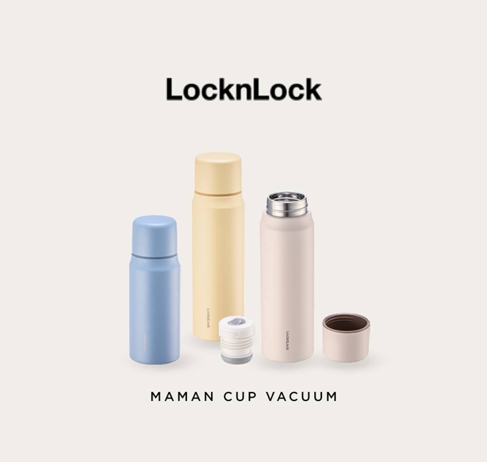 Bình giữ nhiệt Lock&amp;Lock 505ml Maman Cup Vacuum Bottle LHC1487 - Hàng chính hãng, nắp dùng làm cốc nước uống - JoyMall