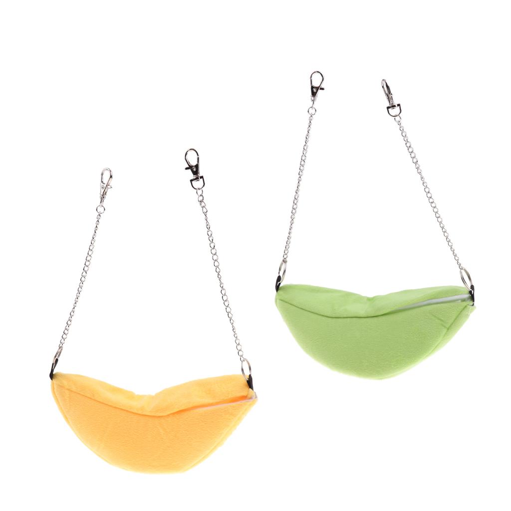2Pcs Banana Hamster Bed, House Hammock Small Animal Bed House Cage Nest Hamster
