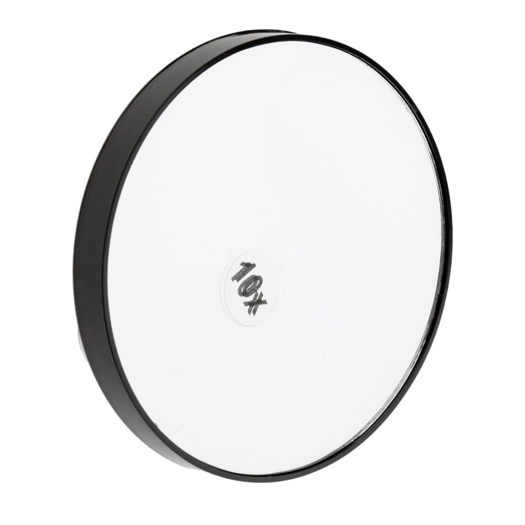 4xTravel Wall Suction Mirror 10x Magnifying for Makeup Cosmetic Bedroom Mirror Black