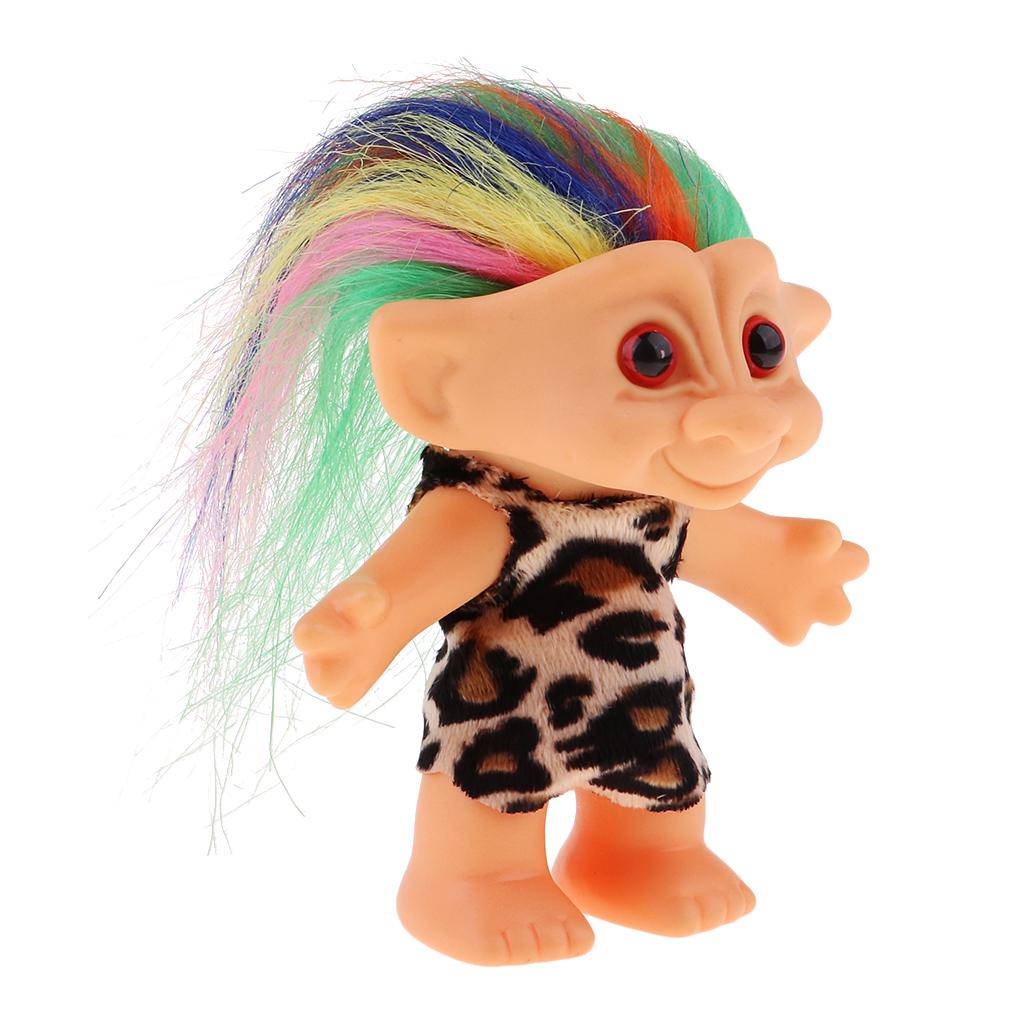 Tinh Tế May Mắn Troll Búp Bê Mini Nhân Vật Hành Động Đồ Chơi Trang Trí Bánh Da Báo