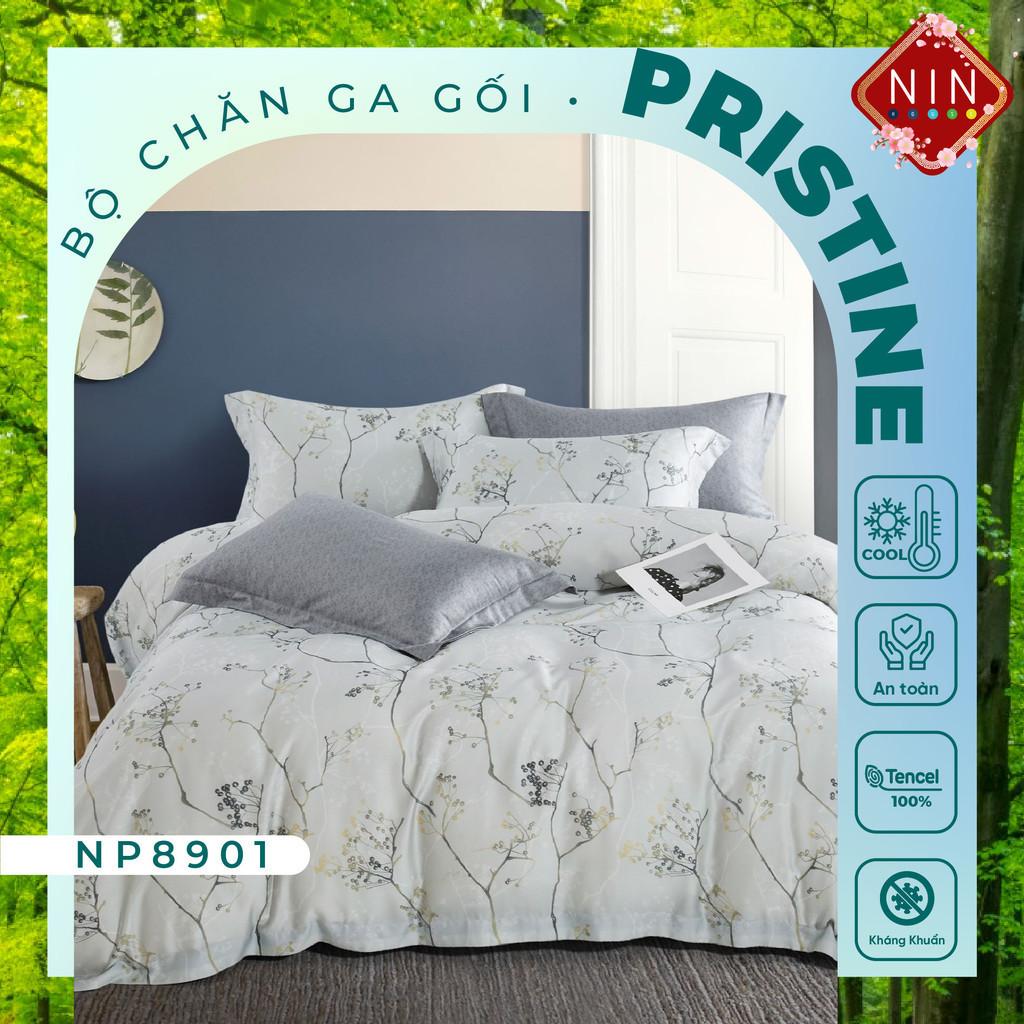 [LỤA TENCEL SIÊU MÁT LẠNH] Bộ 6 món chăn ga gối Tencel Pristine NP8901 KÈM MỀN nhiều size 100% tencel 80s chính hãng 1m6x2m, 1m8x2m, 2mx2m2