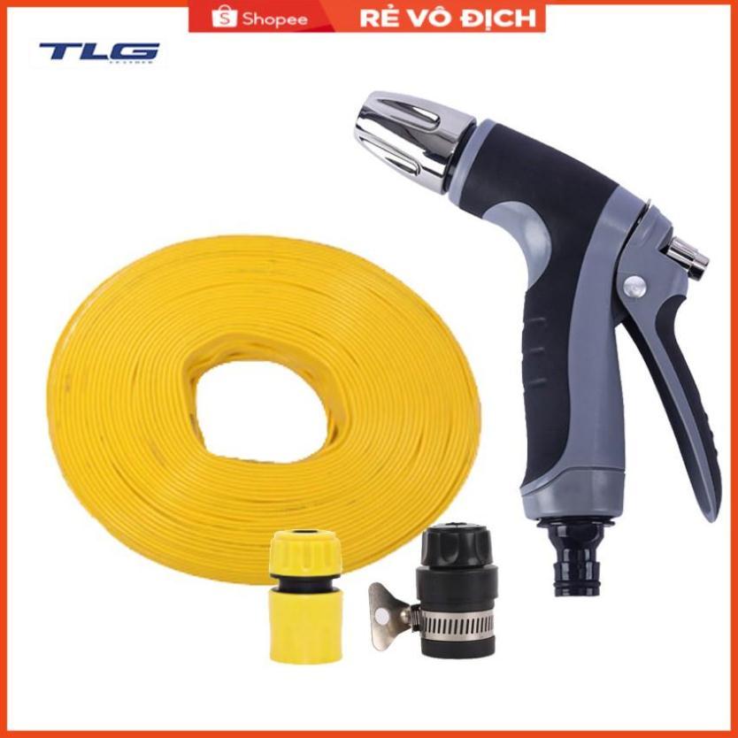 Bộ dây và vòi xịt tăng áp rửa xe tưới cây (cút nhựa nối đen 712-2