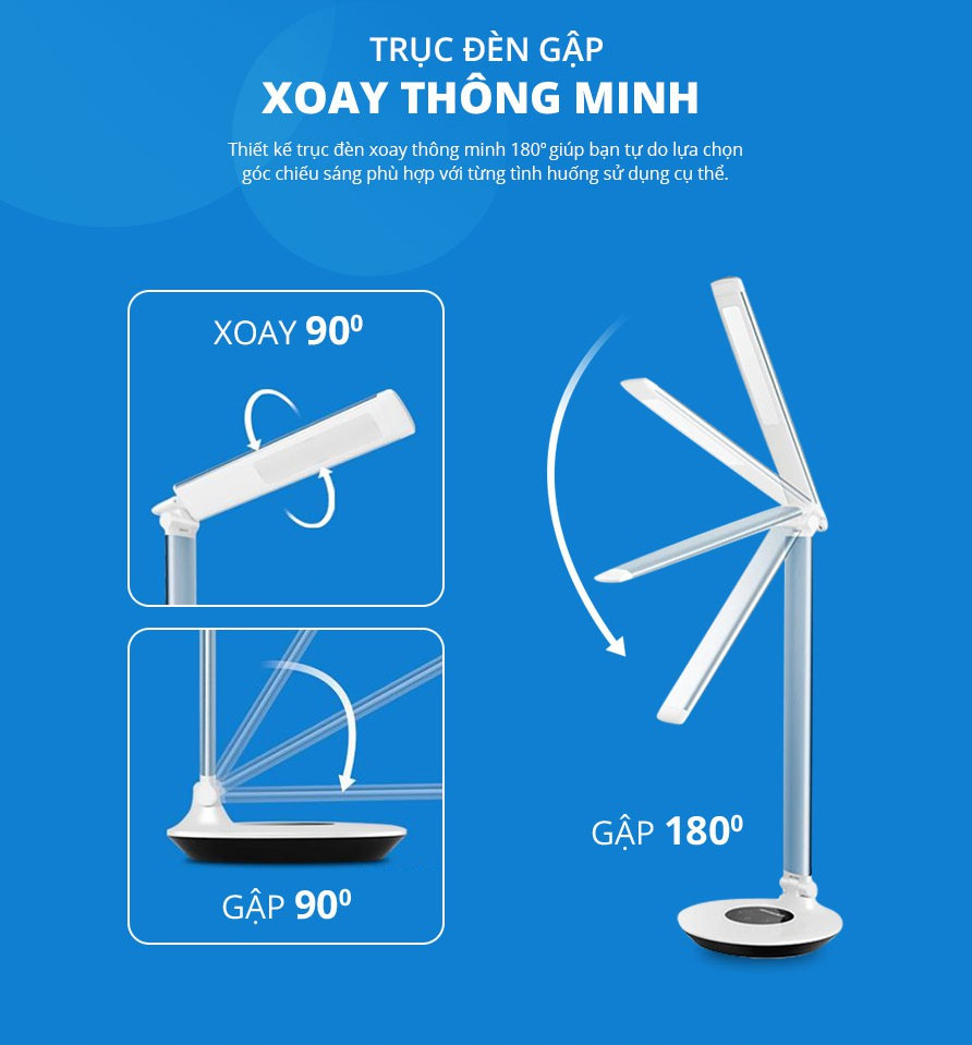 Đèn Bàn Panasonic Desk Stand 7W – Chip led RGO không ánh sáng xanh, tối ưu cường độ sáng cho mắt, chất liệu nhôm bền bỉ