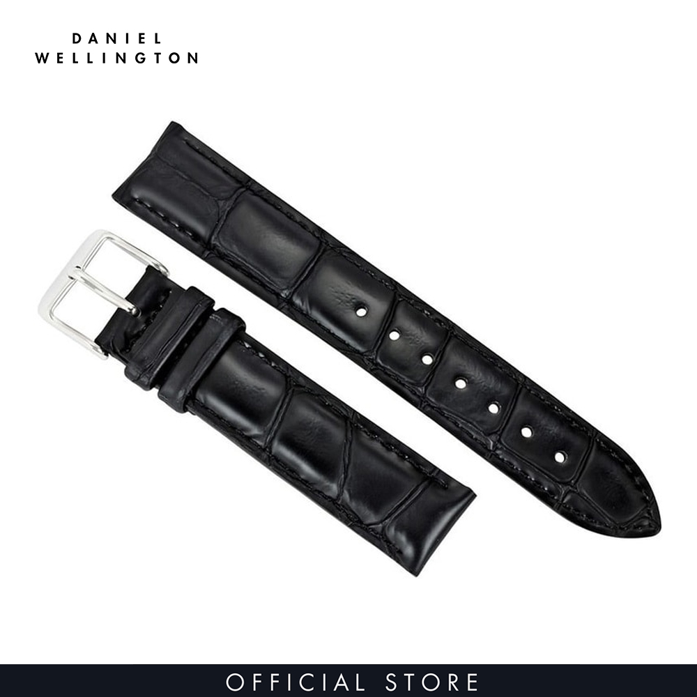 Dây da đồng hồ Daniel Wellington 17mm khóa màu bạc - Cho đồng hồ Dapper 34mm - DW00200130