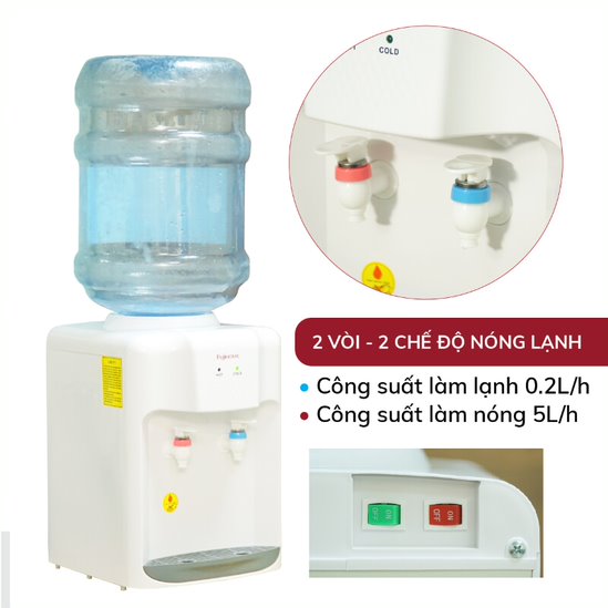 Cây nước nóng lạnh mini để bàn FUJIHOME WD5510E - Hàng chính hãng