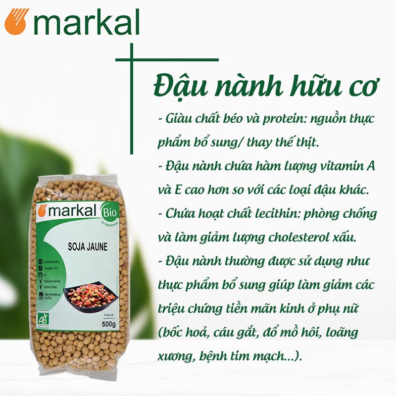 Hạt đậu nành hữu cơ Markal 500g - Soja jaune Markal