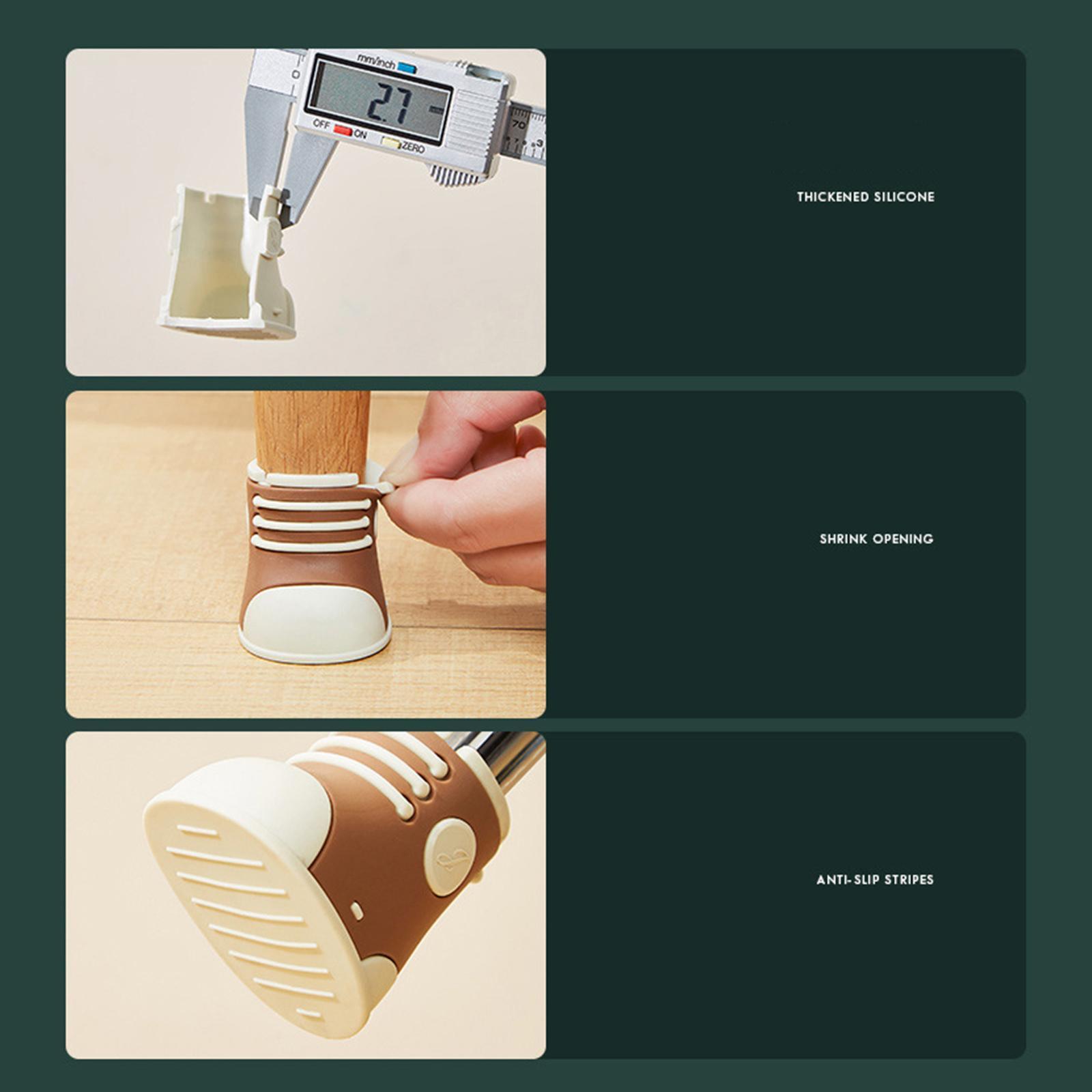 4x Chair Leg Caps Covers Pads Silicone Chair Leg Floor Protectors for Office Bed