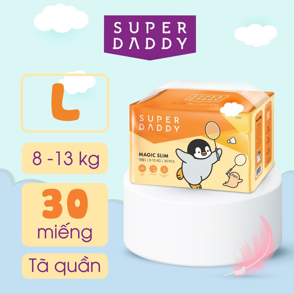 Bỉm Tã quần SUPER DADDY Magic Slim NEW cao cấp Hàn Quốc Full Size L/XL/BIG SIZE/KID