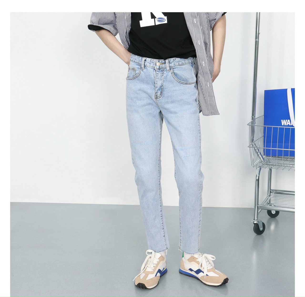 Quần jeans nam ống ôm Onez ,quần jeans New Hot 2 màu đậm nhạt - QJ1