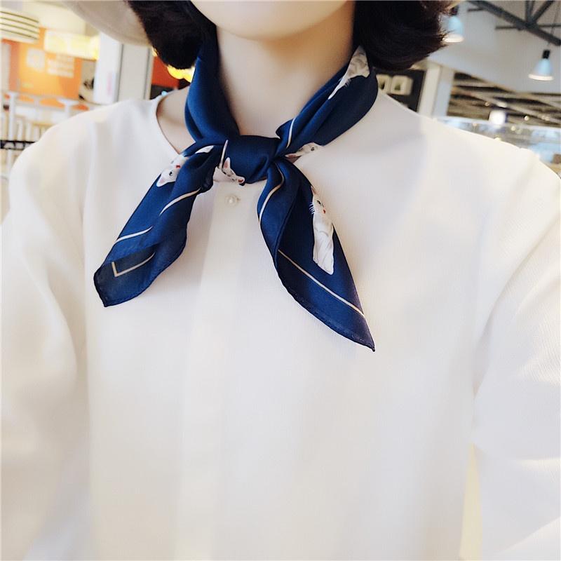 Khăn lụa băng đô kiểu Pháp hình vuông họa tiết thời thượng sang trọng IDOLLY K005