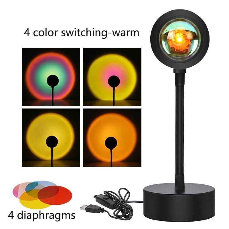 Đèn Hoàng Hôn Có Điều Khiển Chuyển Đổi 16 Mầu, Đèn Led Sống Ảo Chụp Ảnh Quay Video TikTok