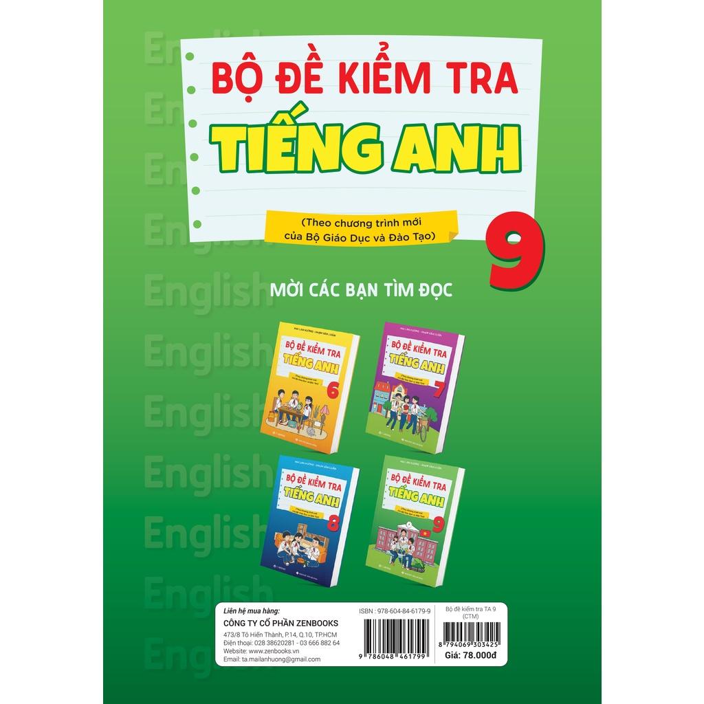 Sách Bộ Đề Kiểm Tra Tiếng Anh 9 Mai Lan Hương