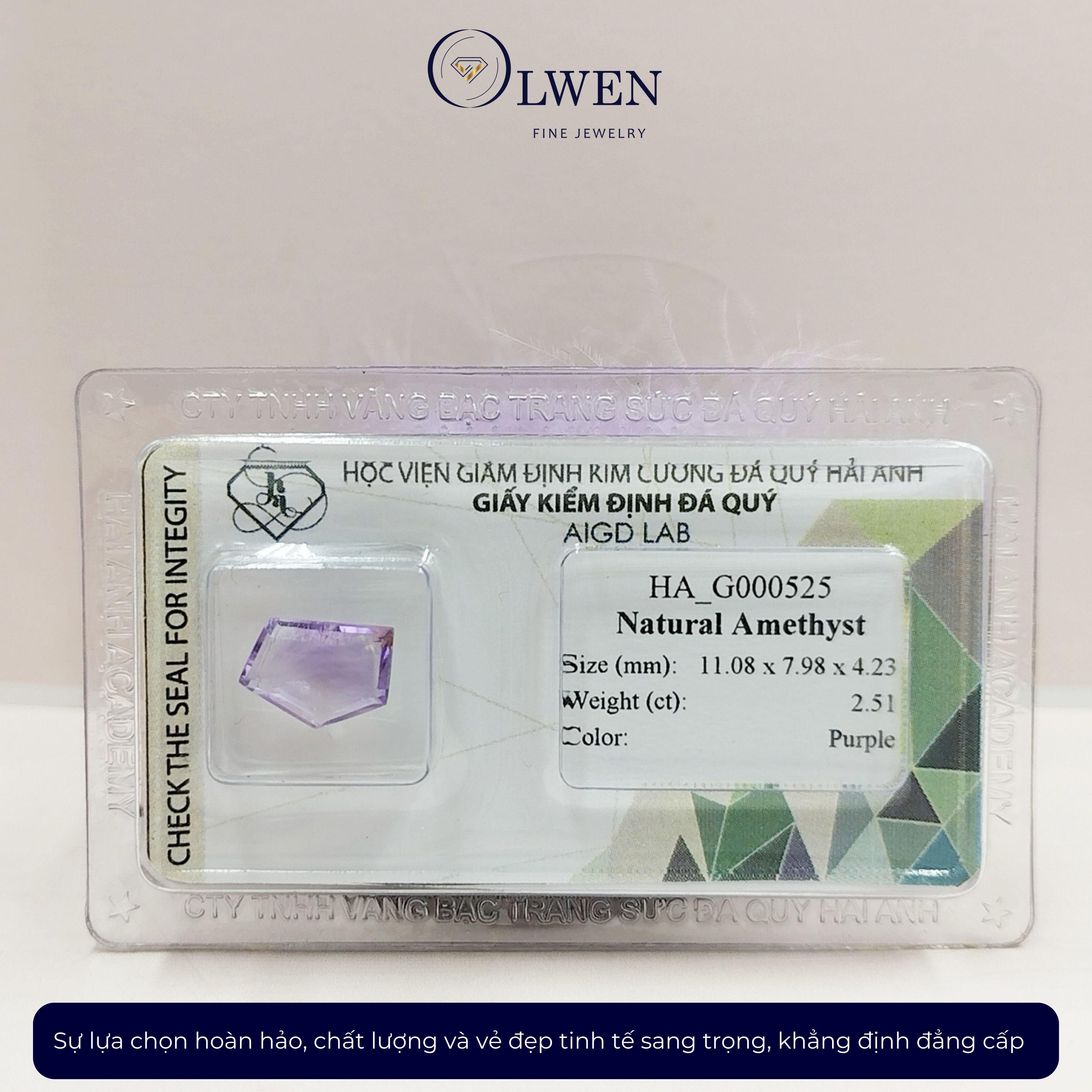 Viên đá thạch anh tím ( Amethyst ) thiên nhiên  HA_G000525