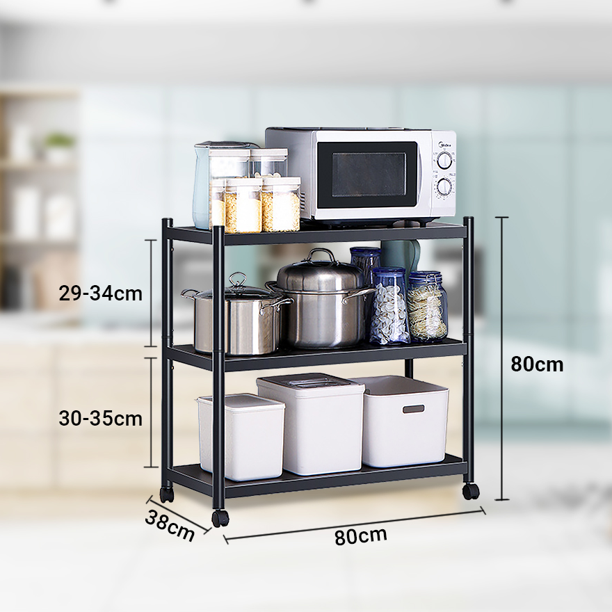 Kệ Bếp Đa Năng Để Đồ Nặng Siêu Bền Chắc Chắn Chịu Lực 300kg 3 tầng 80cm 0147