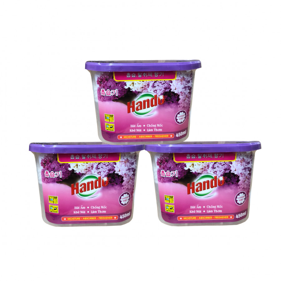 Combo 3 Hộp Hút Ẩm Khử Mùi Nấm Mốc Hương Lavender 450Ml