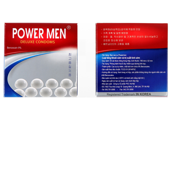 Bao Cao Su Power Men Ngọc Trai Có Gai (H3) + Viên Sủi Cải Thiện Sinh Lý Nam (2 Viên) - Chống Xuất Tinh Sớm - Che Tên Sản Phẩm