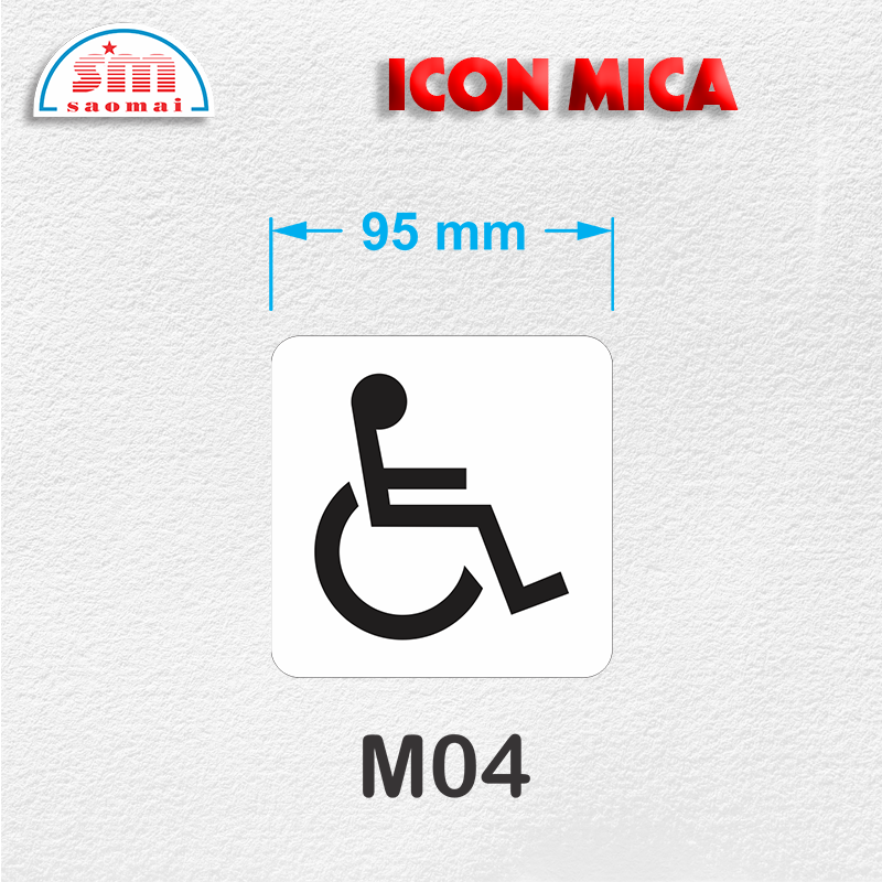Icon mica 9.5x9.5cm trắng