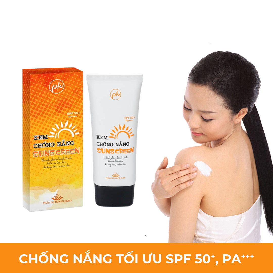 Kem Chống Nắng Cao Cấp Dưỡng Da - PK Sunscreen Chiết Xuất Từ Lòng Trắng Trứng Gà, Dịch Chiết Hoa Hồng và Sáp Ôliu l Chính Hãng Phấn Nụ Hoàng Cung.