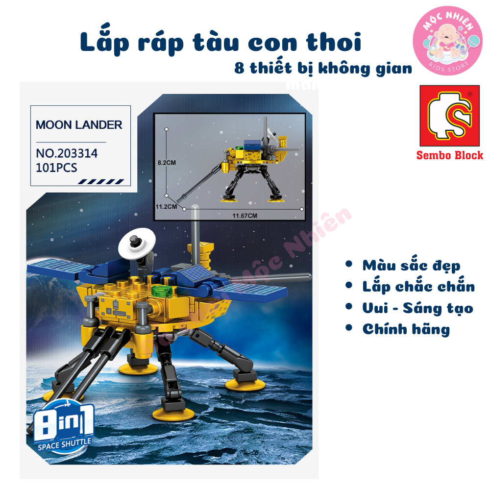 Đồ chơi lắp ráp xếp hình tàu con thoi Space Shuttle 8 trong 1 SEMBO BLOCK 203311 - 203318