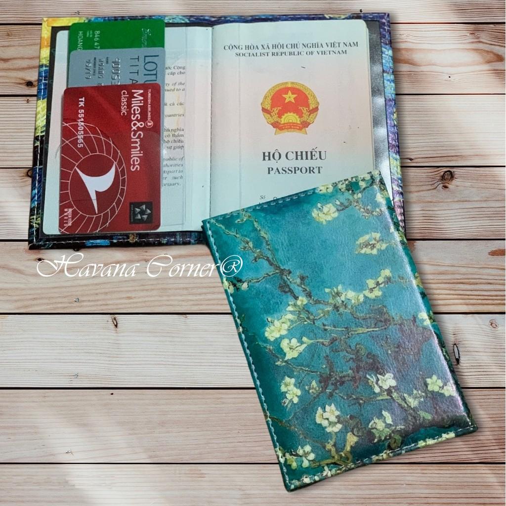 Bao da bọc hộ chiếu, ví passport cover Starry Night Van Gogh