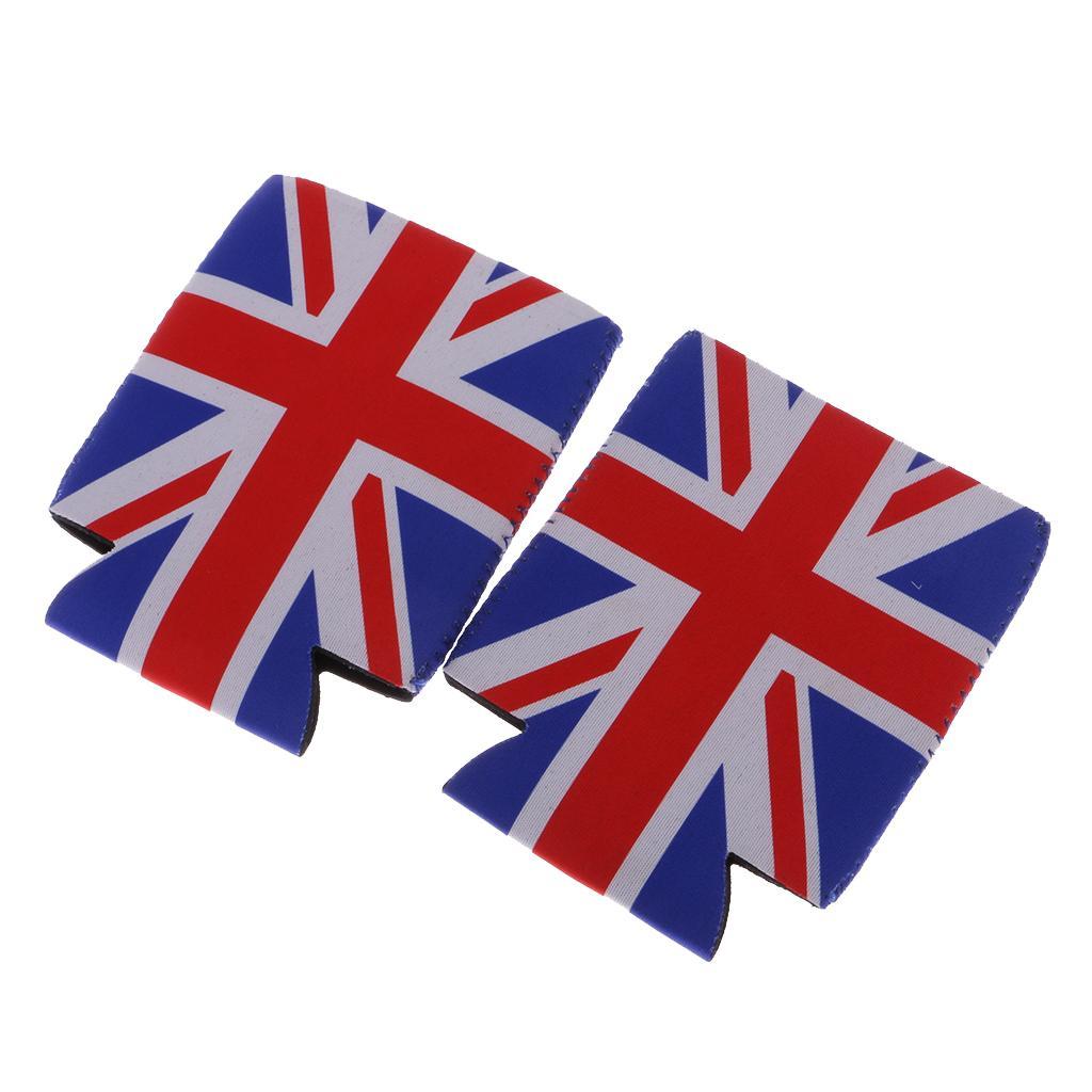 4PCS Union  UK Flag Stubby Beer Can Sleeve Holder Bottle Cooler Neoprene