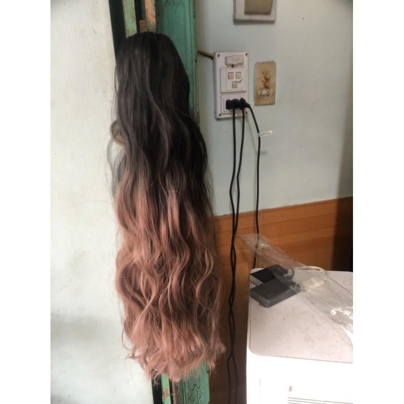Tóc giả ngoặm xù omber hồng️