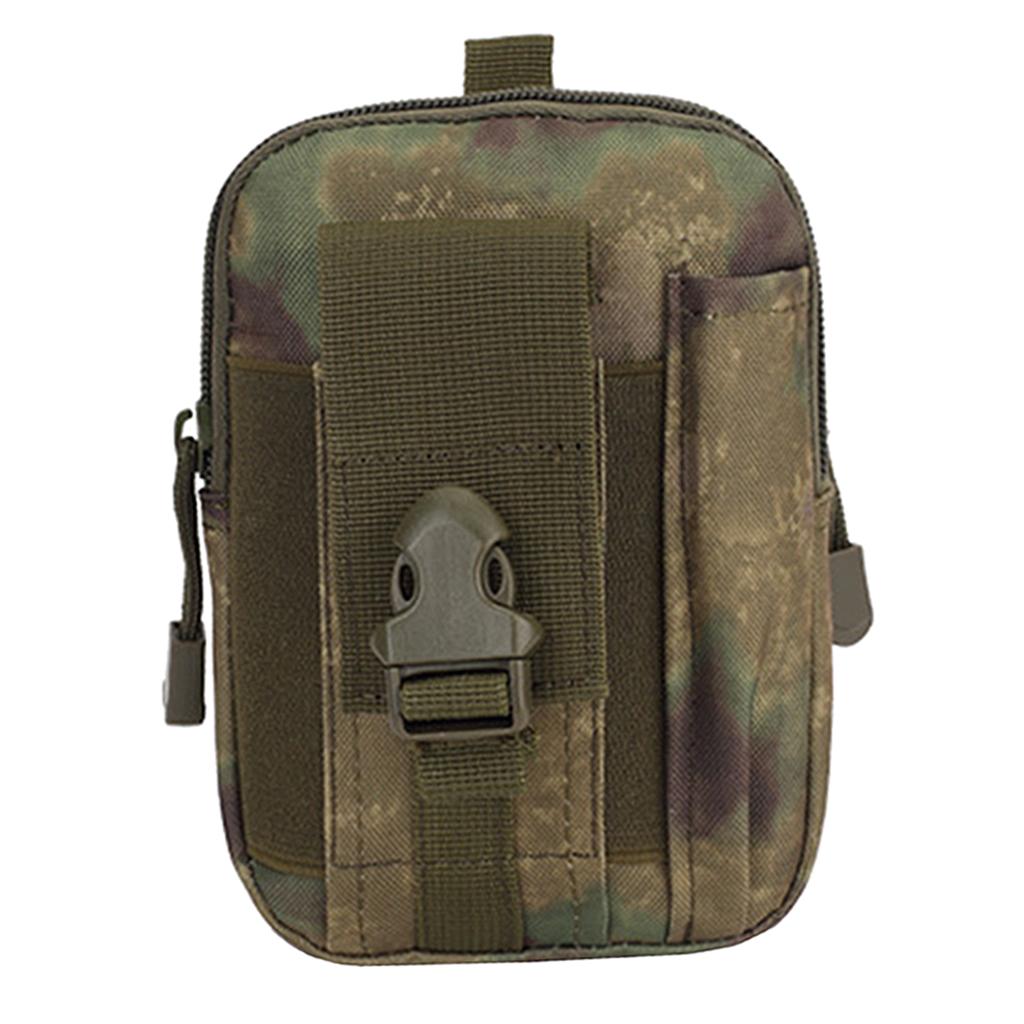 Tactical Compact 600D Oxford Cloth Waterproof Multipurpose Utility Gadget Belt Waist Bag with Cell Phone Holder for Camping Hiking Soprts