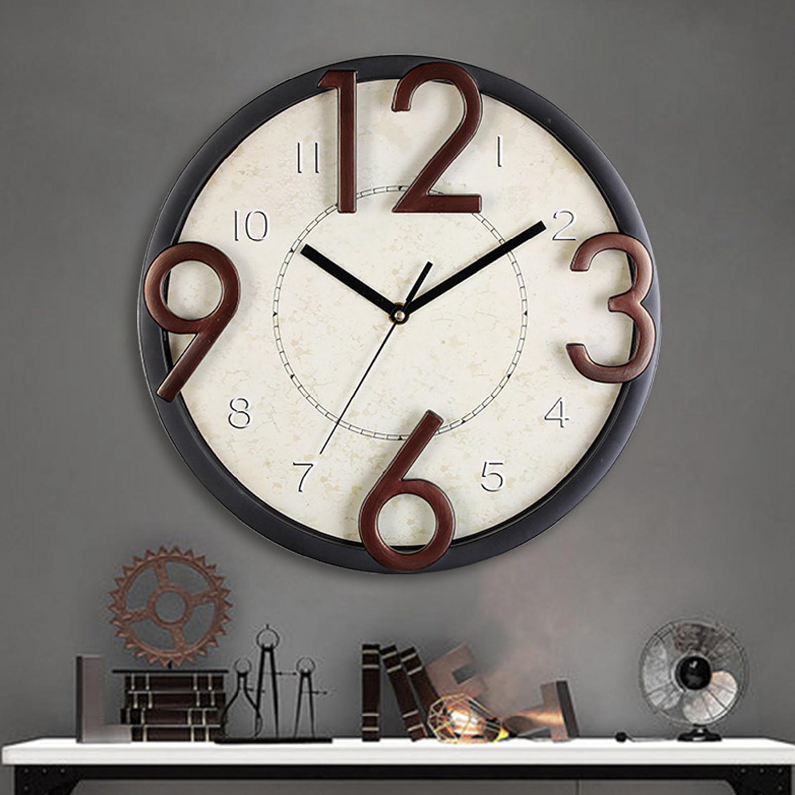 Modern 12 inch Wall Clock Battery Operated for Bedroom School Living Room
