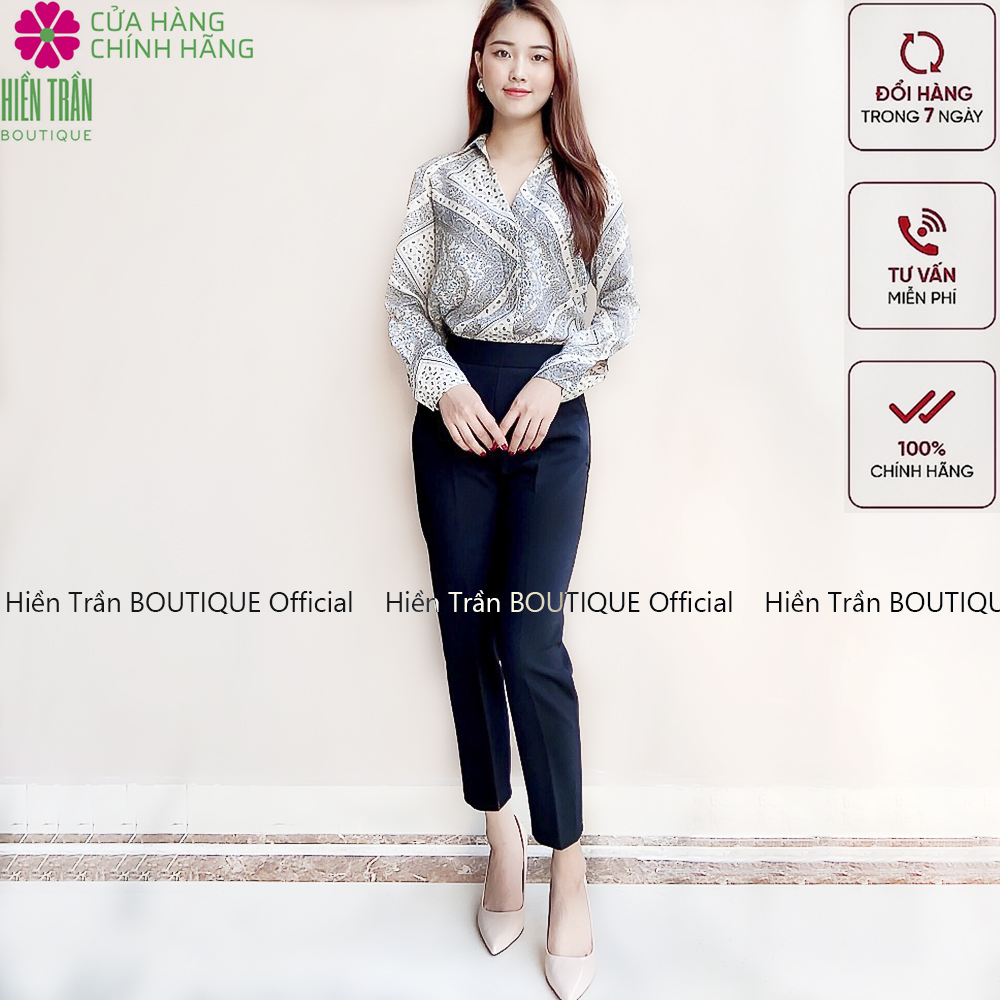 Quần baggy nữ Hiền Trần BOUTIQUE cạp chun sau, quần baggy vải công sở, cạp cao form dáng chuẩn, chất vải cao cấp