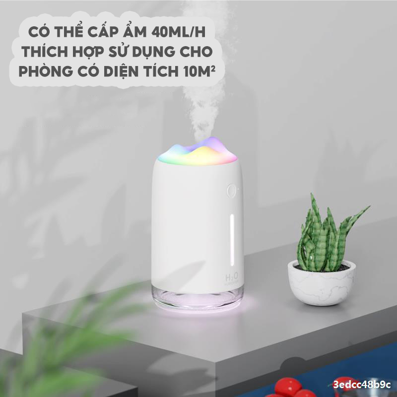 Máy Phun Sương Mini Tạo Ẩm Không Khí Cho Phòng Ngủ Tạo Hình Núi Lửa Dung Tích 310ml Diện Tích Sử Dụng 10 Mét Vuông