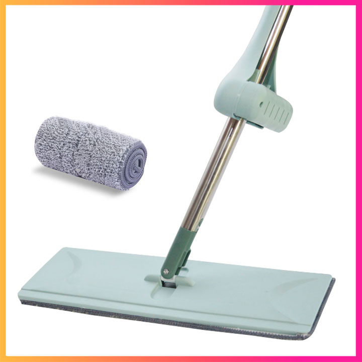 Chổi lau nhà tự vắt thông minh, cây lau nhà 360 độ, 2 miếng lau Kitimop-X