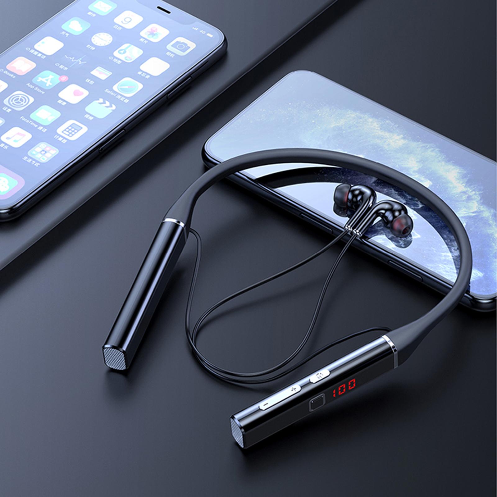 Bluetooth Neckband Headphones Earbuds, Flexible Wireless Bluetooth Headphones with Mic Sports Earbuds for Running