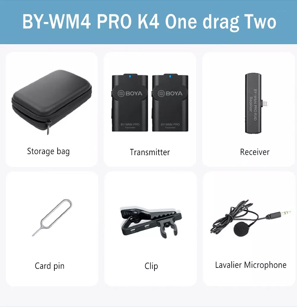 Micro thu âm không dây Boya BY-WM4 Pro-K4, Hàng chính hãng