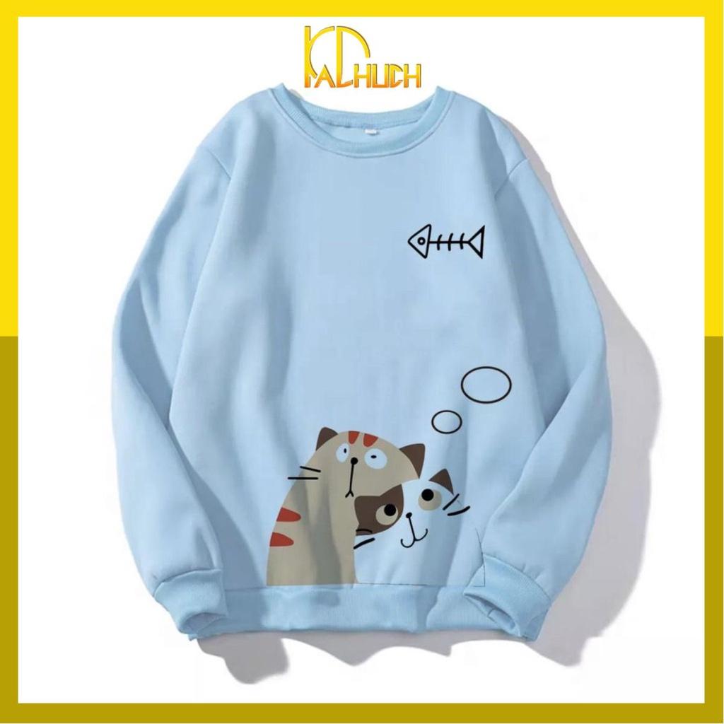 ÁO SWEATER IN MÈO DỄ THUƠNG