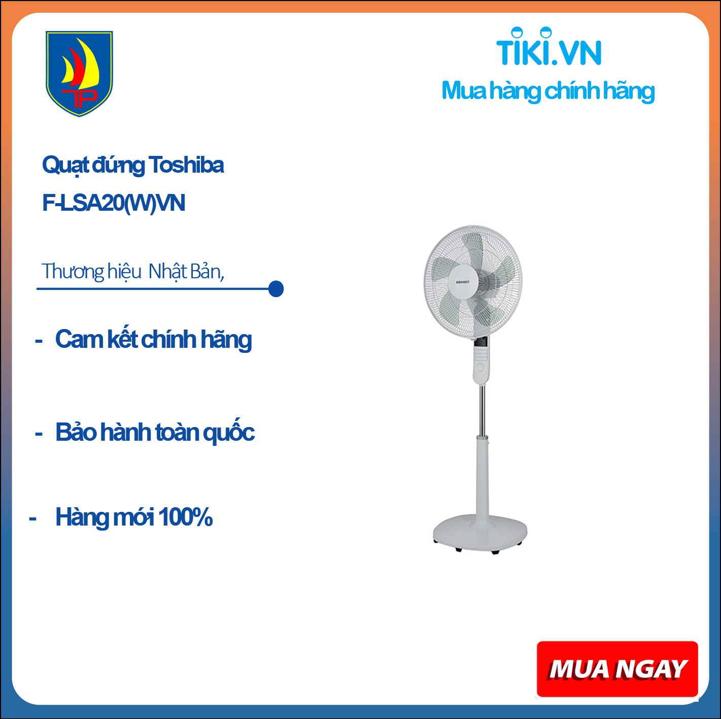 Quạt Đứng Toshiba F- LSA20(W)VN (60W) - Trắng - Hàng chính hãng