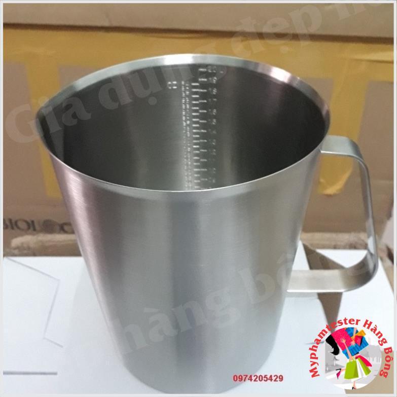 Ca inox - Ca inox 304 CHIA VẠCH KHÔNG NẮP các loại 500ml 700ml 1000ml 1500ml 2000ml sáng bóng