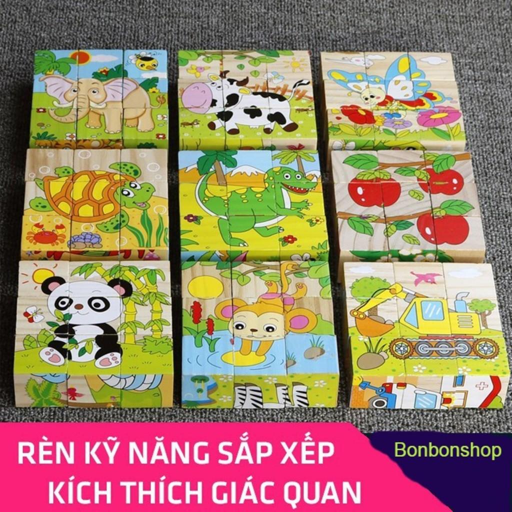 Đồ Chơi Bộ Xếp Hình Gỗ 3D Thông Minh Cho Bé