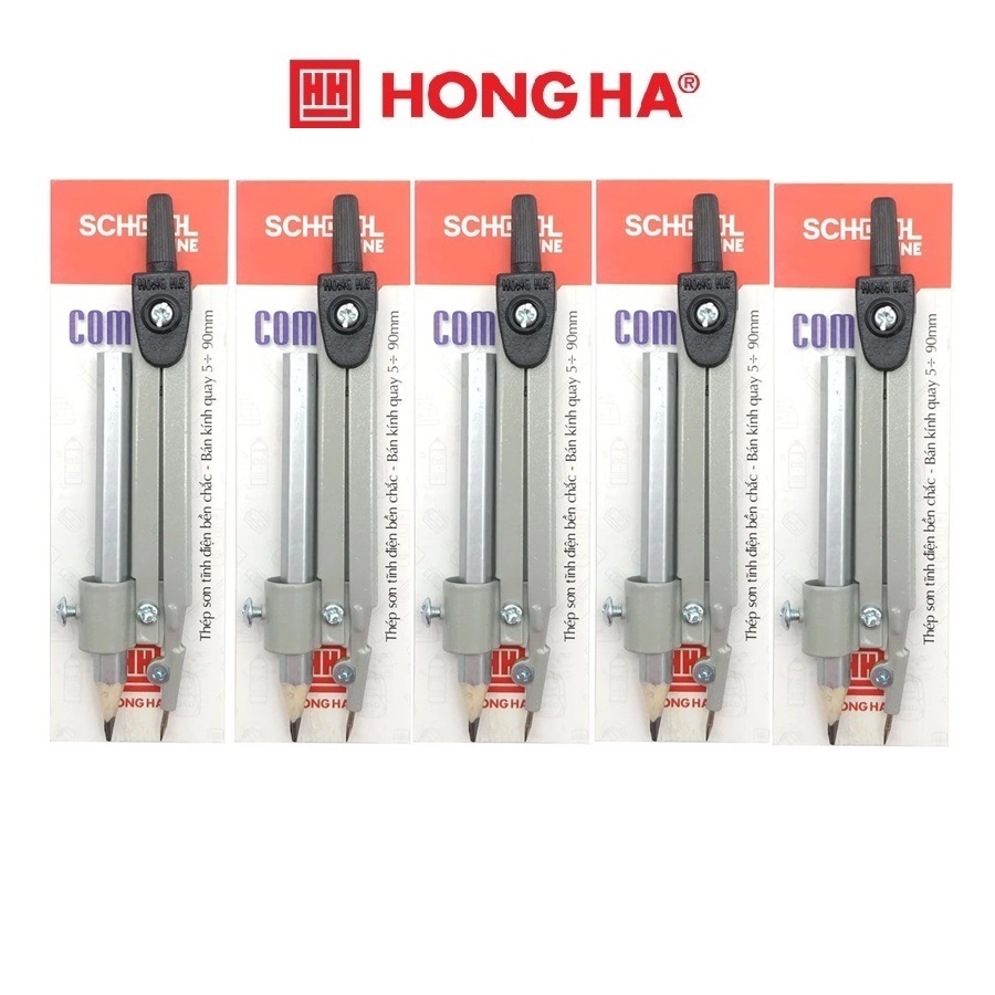 Combo 5 compa chì gỗ Hồng Hà 3215 / Compa học sinh 3215 dùng chì gỗ